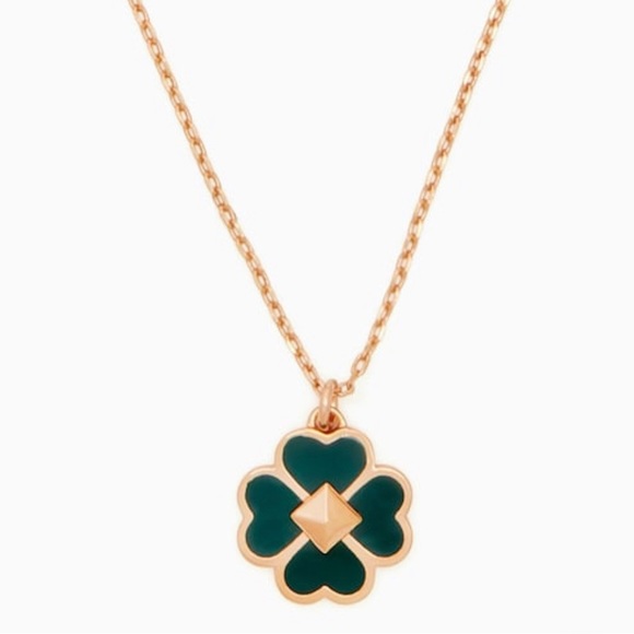 KATE SPADE Spades & Studs Enamel Mini Pendant/Green